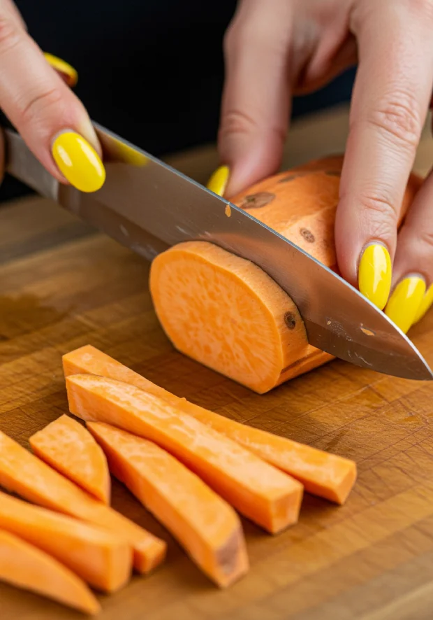 Air Fryer Sweet Potato Fries preparation