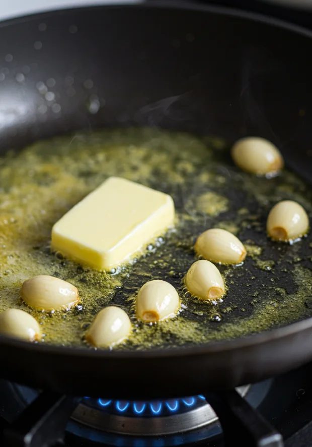 Garlic noodles preparation